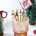 Karácsonyi teáskanál, dekor, arany színű képe